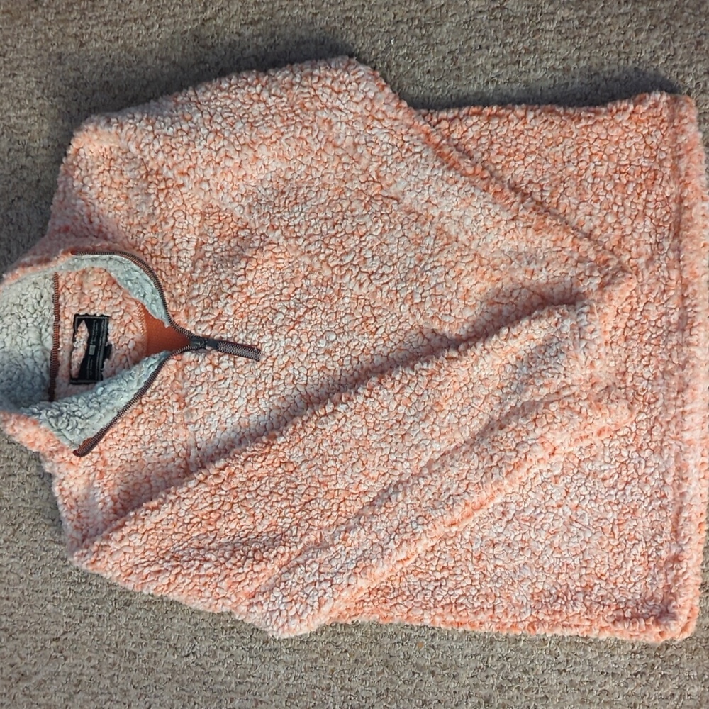 Orange Long Sleeve Sherpa Pullover